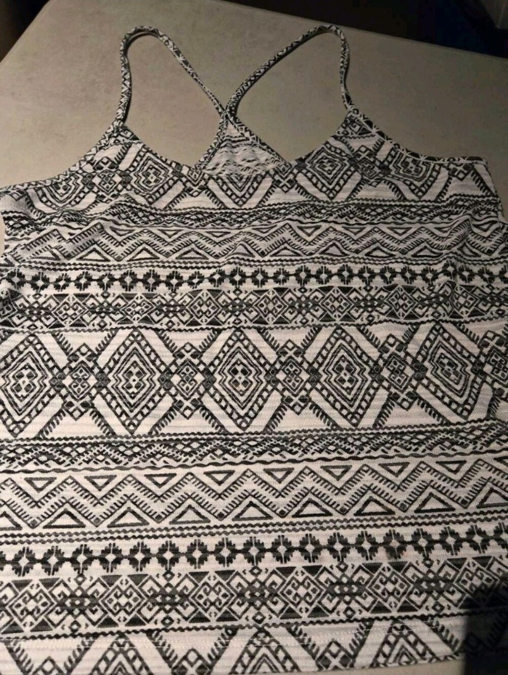 Forever 21 Black and White Aztec Print Cami